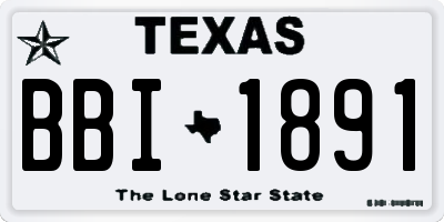 TX license plate BBI1891