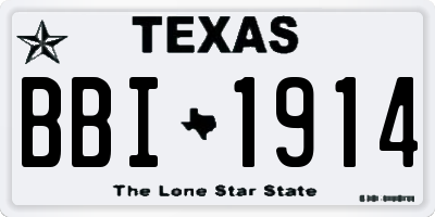 TX license plate BBI1914
