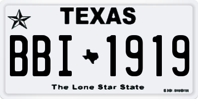 TX license plate BBI1919