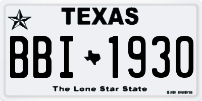 TX license plate BBI1930