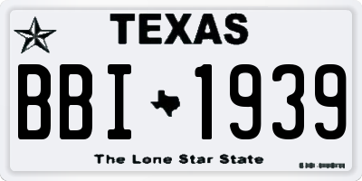 TX license plate BBI1939