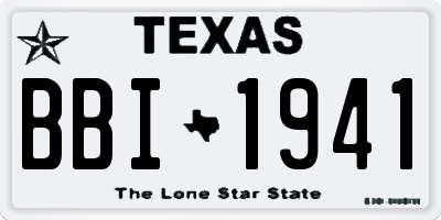 TX license plate BBI1941