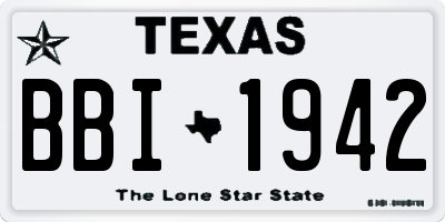 TX license plate BBI1942