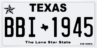 TX license plate BBI1945