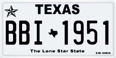 TX license plate BBI1951