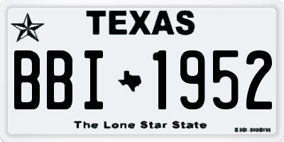 TX license plate BBI1952
