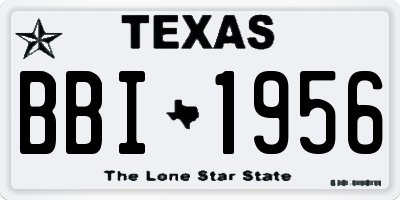 TX license plate BBI1956