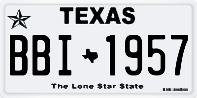 TX license plate BBI1957