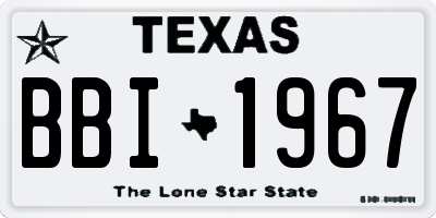 TX license plate BBI1967