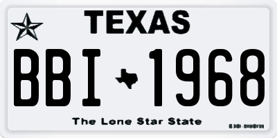 TX license plate BBI1968