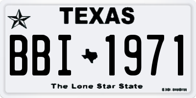 TX license plate BBI1971