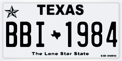 TX license plate BBI1984