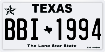 TX license plate BBI1994