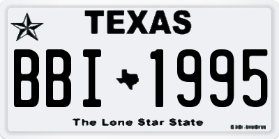 TX license plate BBI1995