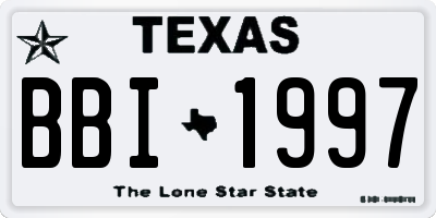 TX license plate BBI1997
