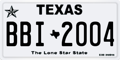 TX license plate BBI2004