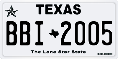 TX license plate BBI2005