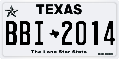 TX license plate BBI2014