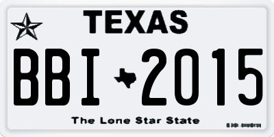 TX license plate BBI2015