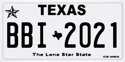 TX license plate BBI2021