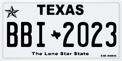 TX license plate BBI2023