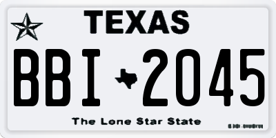 TX license plate BBI2045