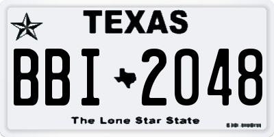 TX license plate BBI2048
