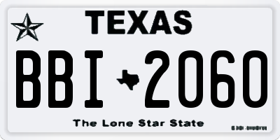 TX license plate BBI2060