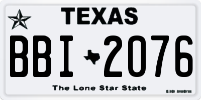TX license plate BBI2076