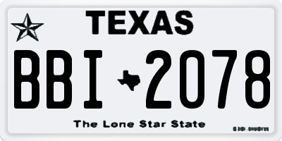 TX license plate BBI2078