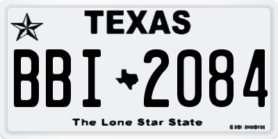 TX license plate BBI2084