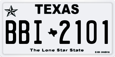 TX license plate BBI2101