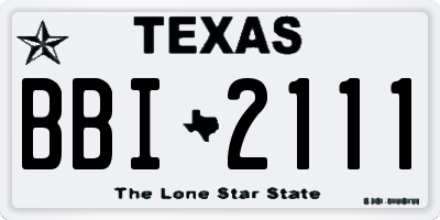TX license plate BBI2111