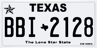 TX license plate BBI2128