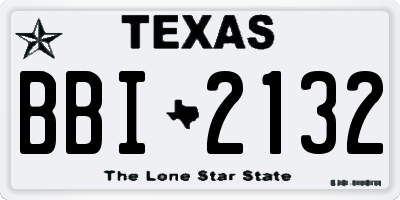 TX license plate BBI2132