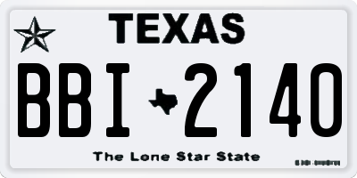 TX license plate BBI2140