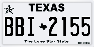 TX license plate BBI2155