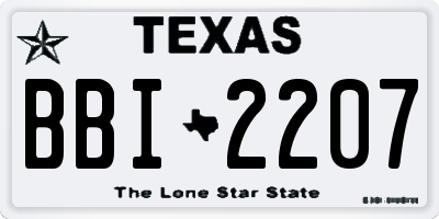 TX license plate BBI2207