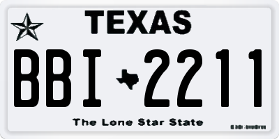 TX license plate BBI2211