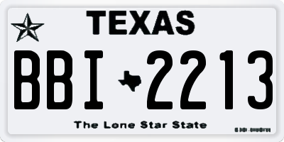 TX license plate BBI2213