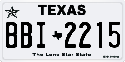TX license plate BBI2215