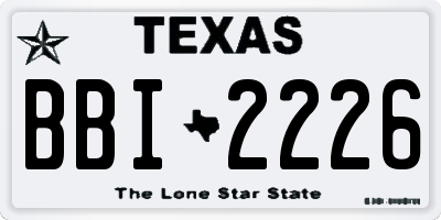 TX license plate BBI2226