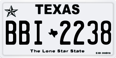 TX license plate BBI2238