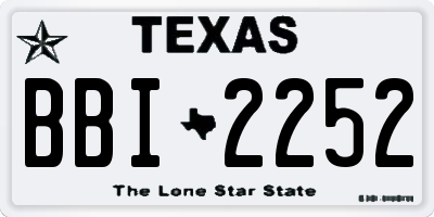 TX license plate BBI2252