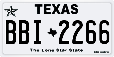 TX license plate BBI2266