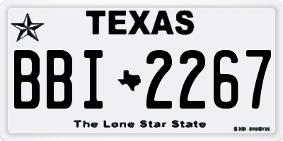 TX license plate BBI2267