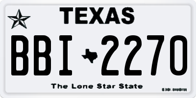 TX license plate BBI2270