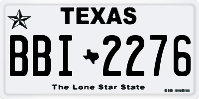 TX license plate BBI2276