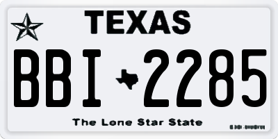 TX license plate BBI2285