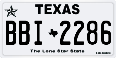 TX license plate BBI2286